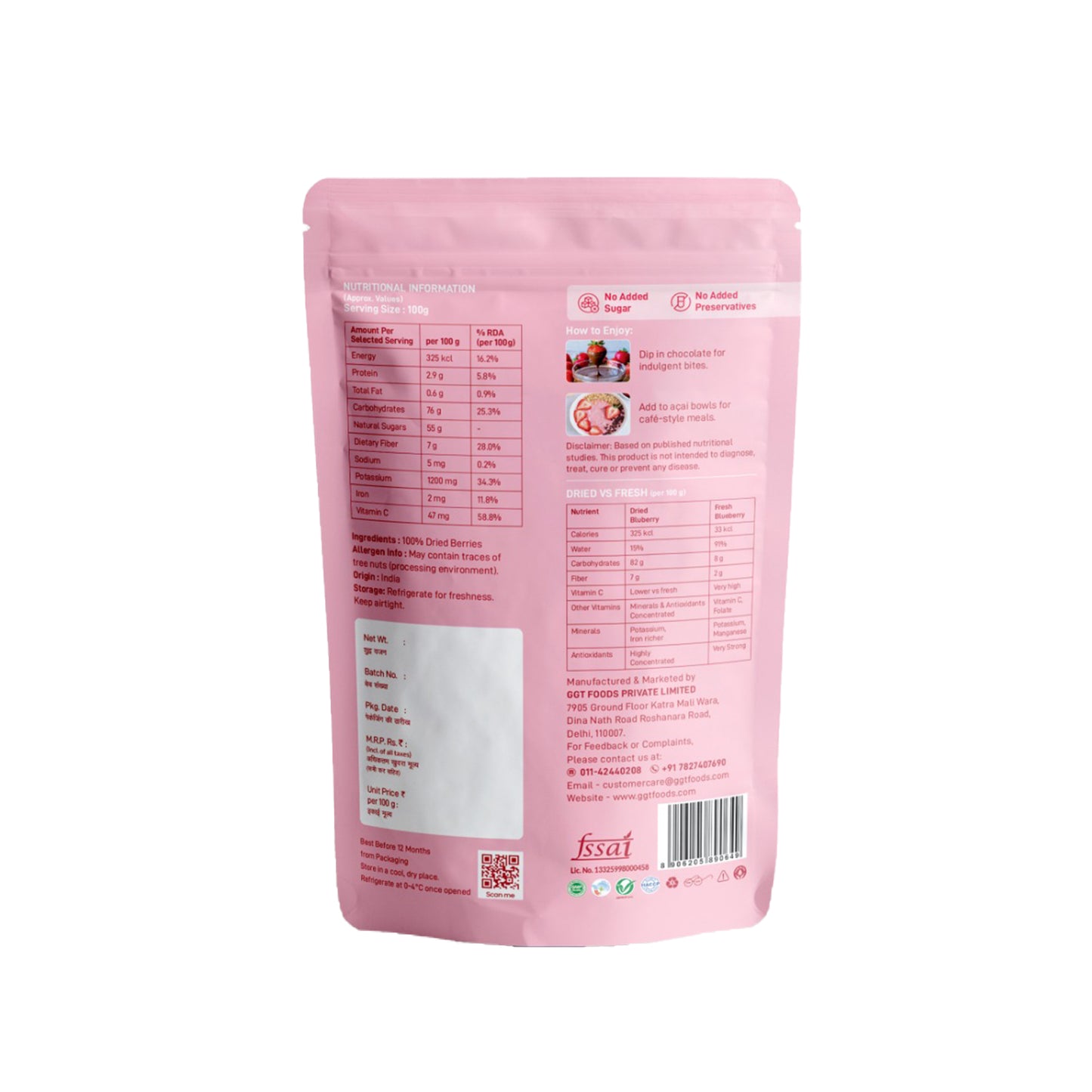 GGT Premium Dried Strawberry 200gm
